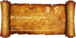 Mittelman Ilona névjegykártya